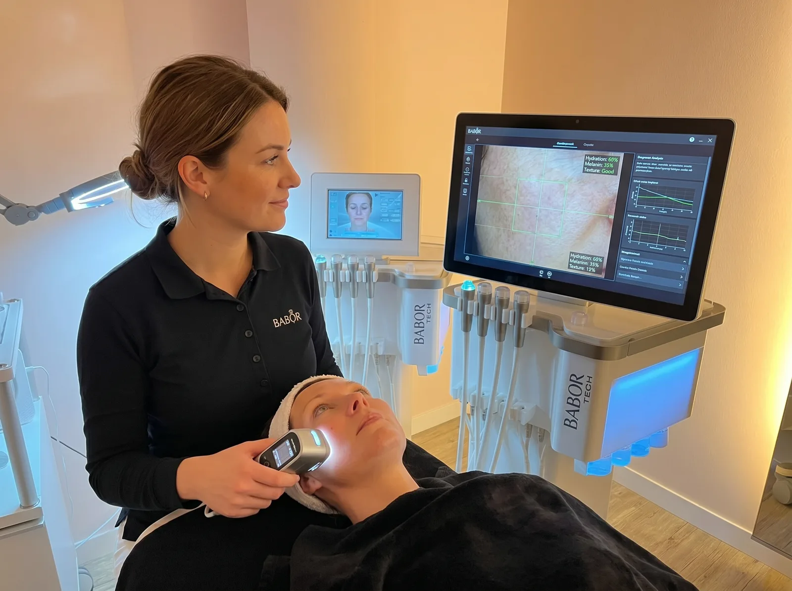 Digitale Hautanalyse mit BABOR Tech-Gerät im Institut Germering